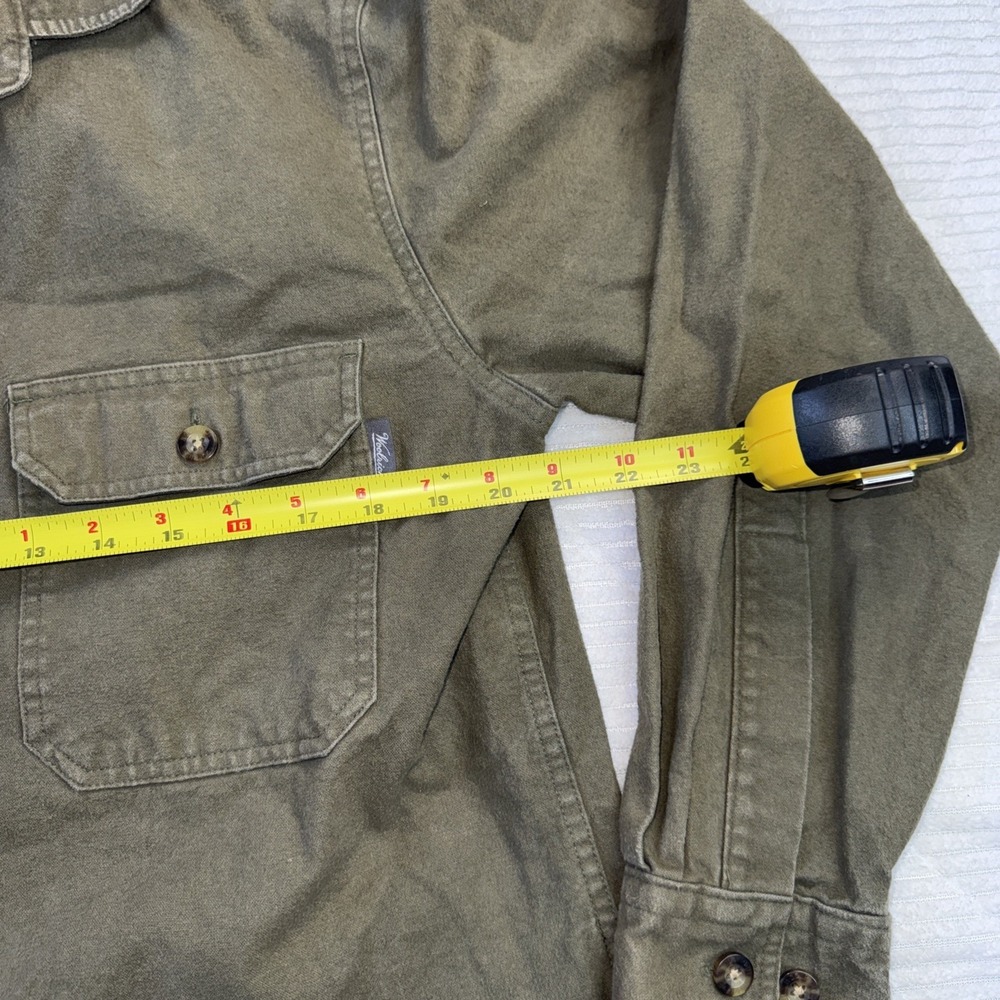 Vintage Woolrich Jacket Men M Green Cotton Outdoors Work Wear BarnSafari Shacket - Picture 6 of 8
